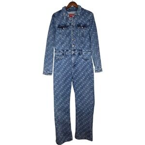 GUESS Blue Denim Lorena Jumpsuit Large